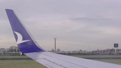 Wing of an airplane, 4K Stock Footage 221169120