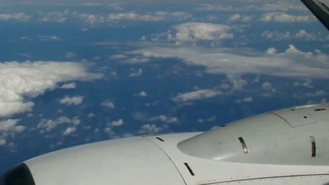 Wing airplane and cloud on sky. Stock Footage 74463662