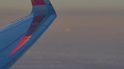Wing of an airplane Stock Footage 82477613