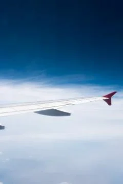 Wing of airplane Stock Photos