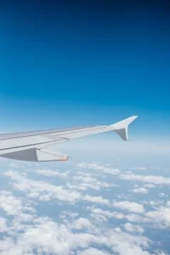 Wing of the airplane Stock Photos