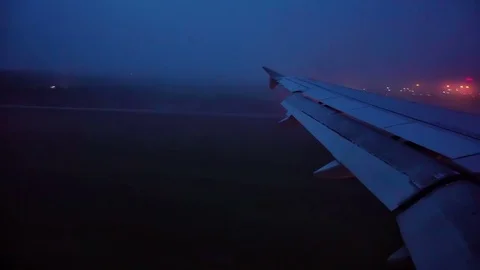 Wing Of Airplane Taking Off Видео 84190860