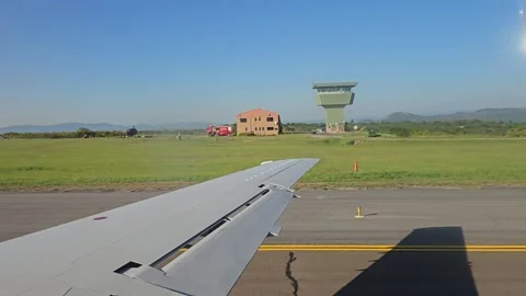 Wing and Control Tower, Kruger Mpumalanga Airport, Mbombela, South Africa 8K Stock Footage 347923596
