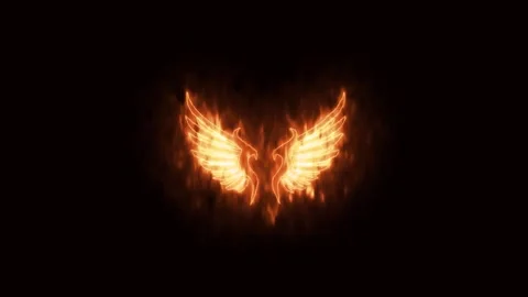 Wing angel with fire effect green screen background Stock Footage 277969519