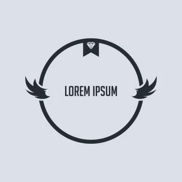 Wing badge theme with diamond Ilustración de archivo