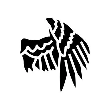 Wing bird glyph icon vector illustration Stock Illustration