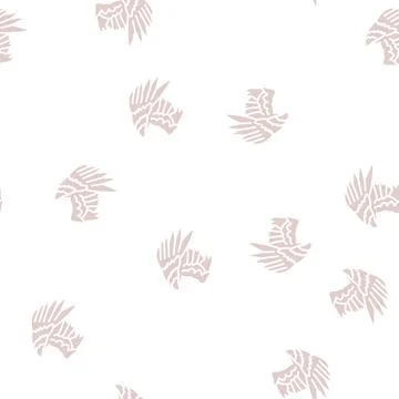 Wing bird glyph seamless pattern Illustrazione stock