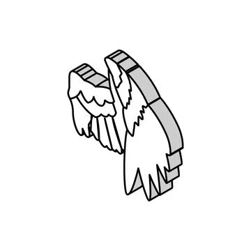 Wing bird isometric icon vector illustration Stock Illustration