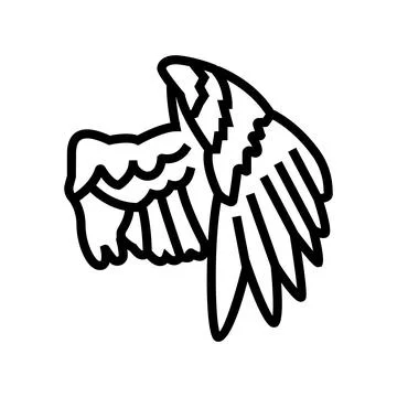 Wing bird line icon vector illustration Illustrazione stock