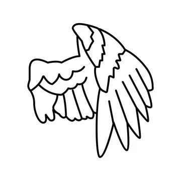 Wing bird line icon vector illustration イラスト素材