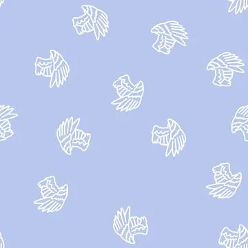 Wing bird line seamless pattern Illustrazione stock