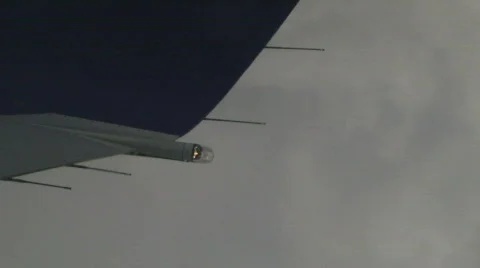 Wing Blinking Light w/ Clouds Stock Footage 621698