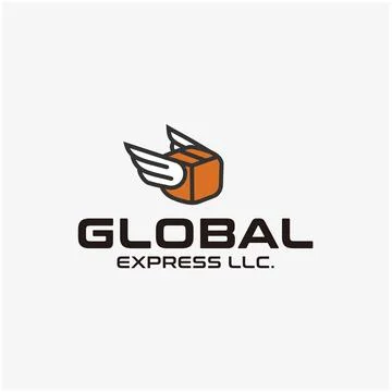Wing box logistic logo design template Stock Illustration