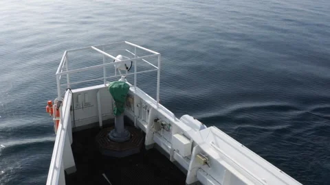 Wing of cargo ship underway in open sea. Stock Footage 140359814