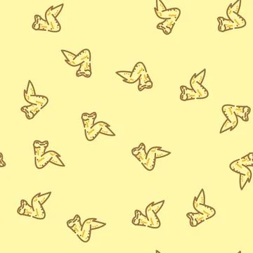 Wing chicken fried vector seamless pattern Stock Illustration