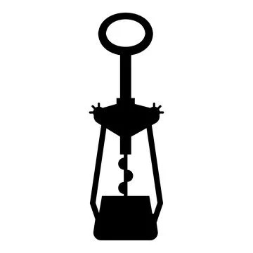 Wing corkscrew for opening wine bottles cork screw icon black color vector .. 스톡 일러스트