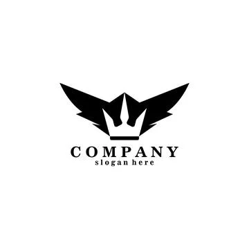 Wing crown logo design vector Illustrazione stock
