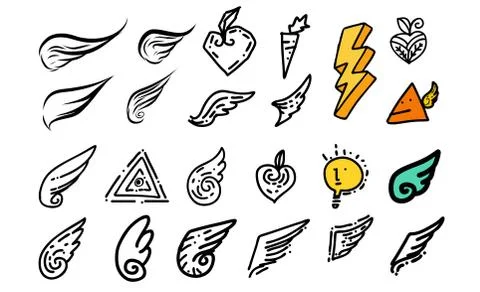 Wing doodle Stock Illustration