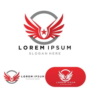 Wing falcon bird  Logo Template vector Stock Illustration