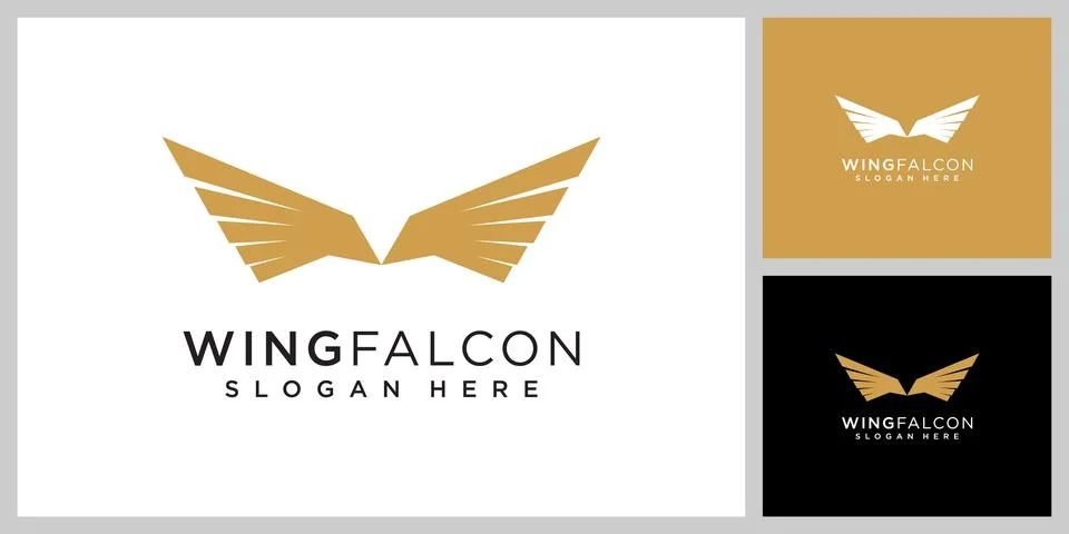 Wing falcon logo vector design template Stock Illustration