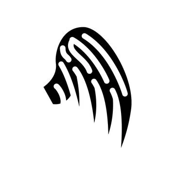 Wing with feather glyph icon vector illustration Ilustración de archivo