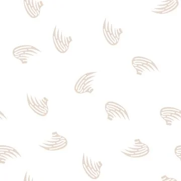 Wing with feather glyph vector seamless pattern Stock Illustration