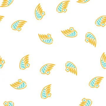 Wing with feather vector seamless pattern Illustrazione stock