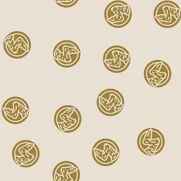 Wing fried chicken glyph vector seamless pattern Illustrazione stock