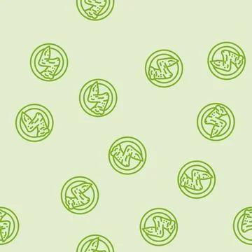 Wing fried chicken line vector seamless pattern Stock Illustration