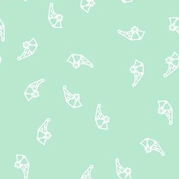 Wing with gear line vector seamless pattern Illustrazione stock