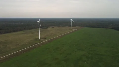 Wing generator aerial view Stock Footage 149042802