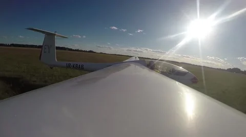 On the wing of glider Stock Footage 58033557