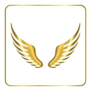 Wing golden icon Illustrazione stock