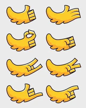 Wing Hand Cartoon Gesture Stock Illustration