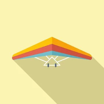 Wing hang glider icon flat vector. Para air Stock Illustration