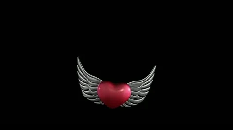 Wing heart animation Stock-Footage 12280436