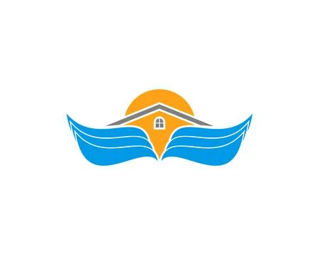 Wing House Vector Logo Stock Illustration