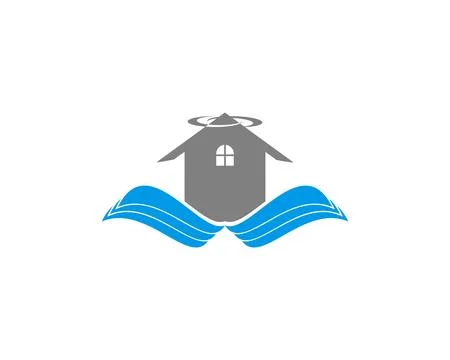 Wing House Vector Logo Stock Illustration