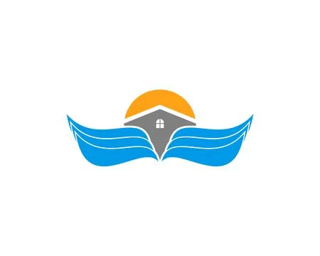 Wing House Vector Logo Stock Illustration