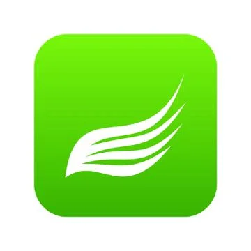 Wing icon digital green Ilustración de archivo