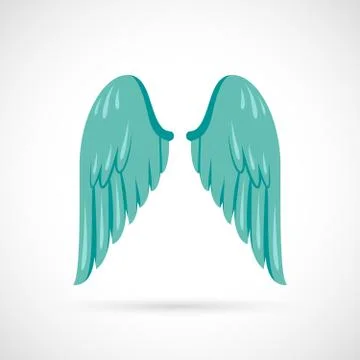 Wing Icon Flat Illustrazione stock