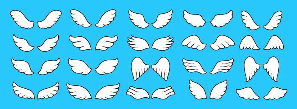 Wing icon line simple set sign winged logo vector Stock Illustration