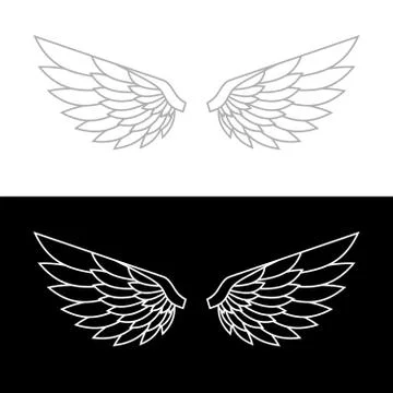 Wing Icon Set. Vector 库存插图