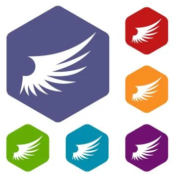 Wing icons set Ilustración de archivo