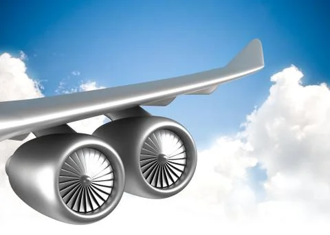Wing of jet airplane Stock Illustration