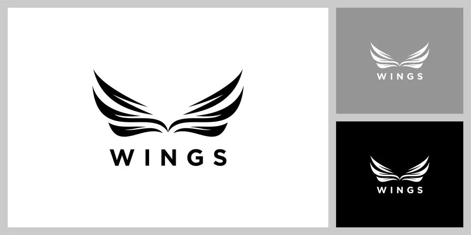Wing logo silhouette vector design Stock Illustration