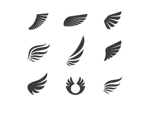 Wing logo symbol icon vector illustration Stock Illustration