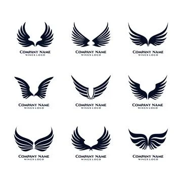 Wing Logo Template vector Set Stock Illustration