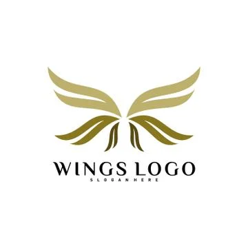 Wing Logo Vector. Color Wing Logo Design Concept Template Vector Stock Illustration