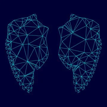 Wing low poly triangulation triangulated polygonal electric cyan blue vibrant Ilustración de archivo